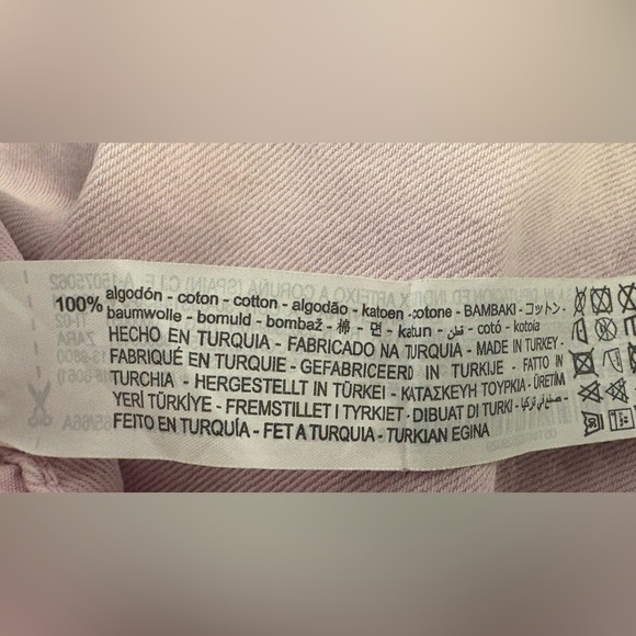 Zara Y2K High Waist Wrap Denim Skort 100% cotton – Light Pink lavender Size S - Picture 10 of 11